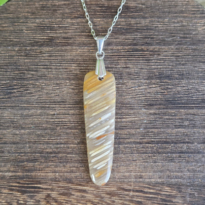 Indonesian Agatized Palmwood Pendant - Artisan Made