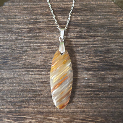 Indonesian Agatized Palmwood Pendant - Artisan Made