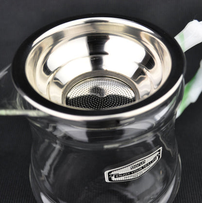 Jade Handle Glass Cha Hai with Clip In Strainer * 350ml | Yunnan Sourcing Tea Shop