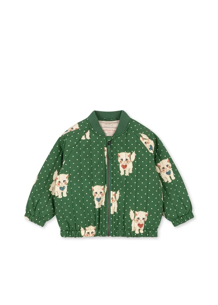 Juno Printed Bomber Jacket - Dot Miao Verde