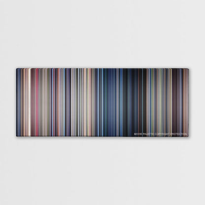 Jurassic Park color palette canvas print: thousands of thin vertical stripes of color