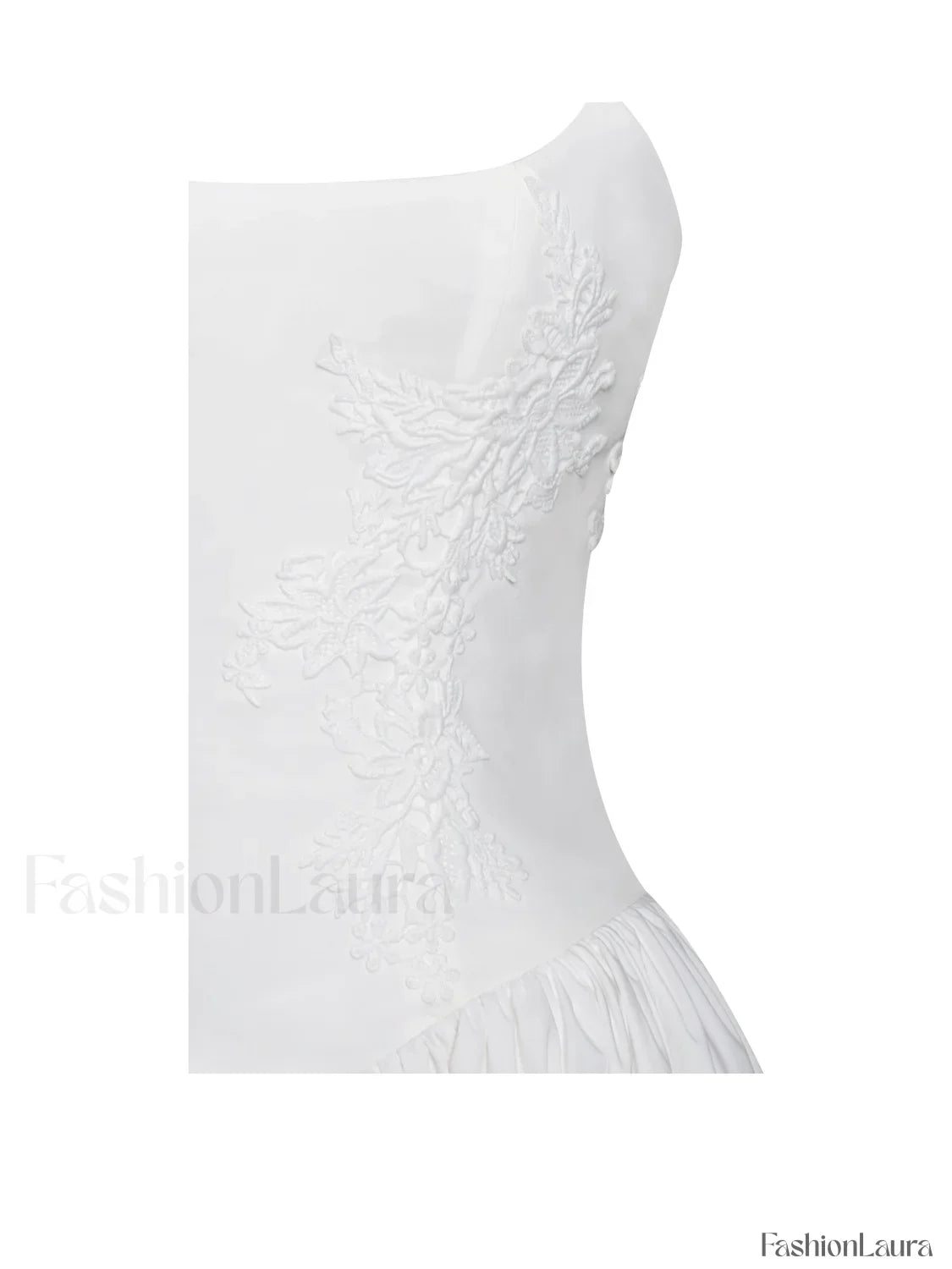 Kadi White Cotton Drop Graceful Waist Corset Mini Dress