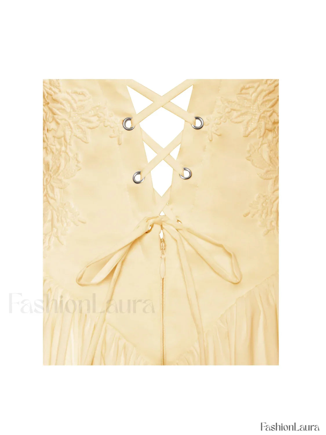 Kadi Yellow Cotton Drop Graceful Waist Corset Mini Dress