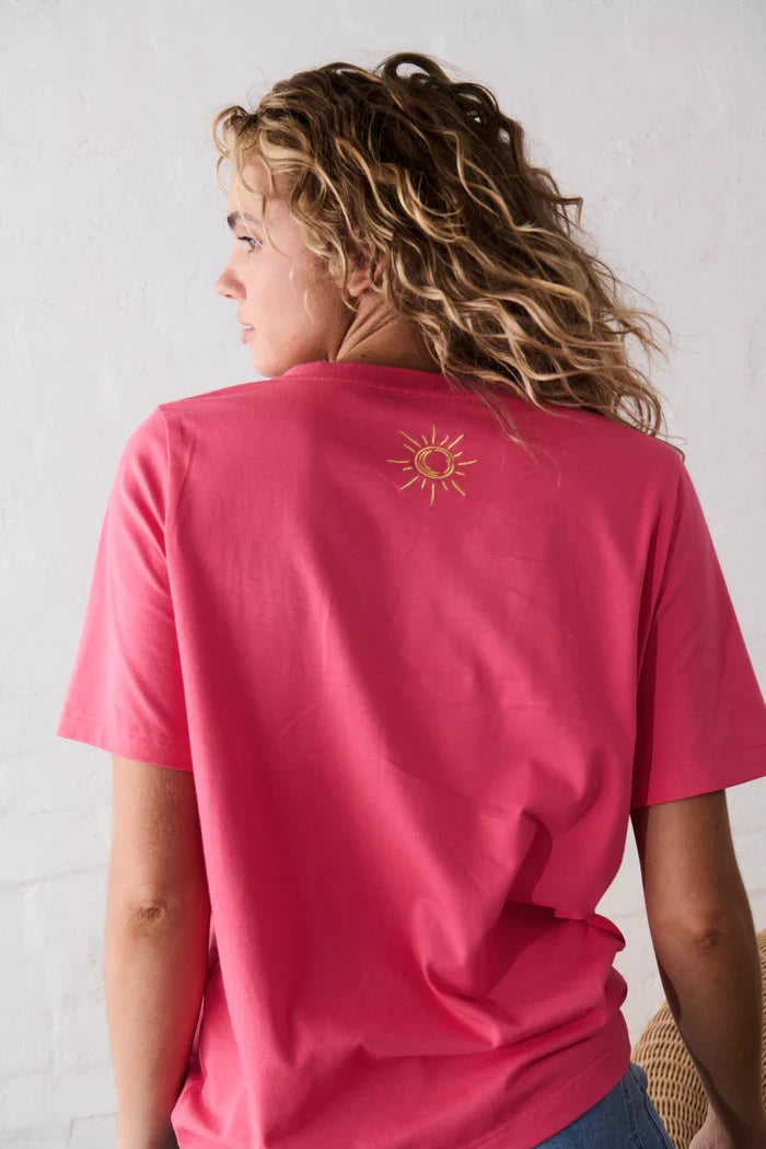 Kireina - Victoria Tee - Palm Tree - Pink - KSM250017