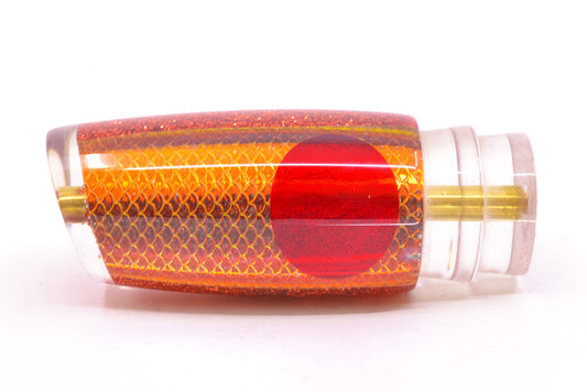 Koya Lures Orange Pearl Rainbow Scale Red Eyes Medium Kona Plunger 10" 5oz