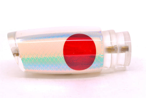 Koya Lures White Rainbow Scale Red Eyes Medium Kona Plunger 10" 5oz