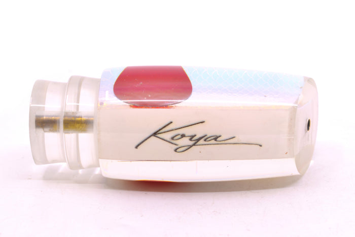 Koya Lures White Rainbow Scale Red Eyes Medium Kona Plunger 10" 5oz