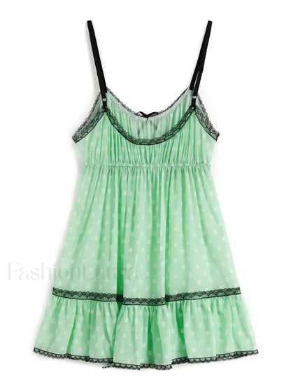 Lace Trim Floral Mini Dress