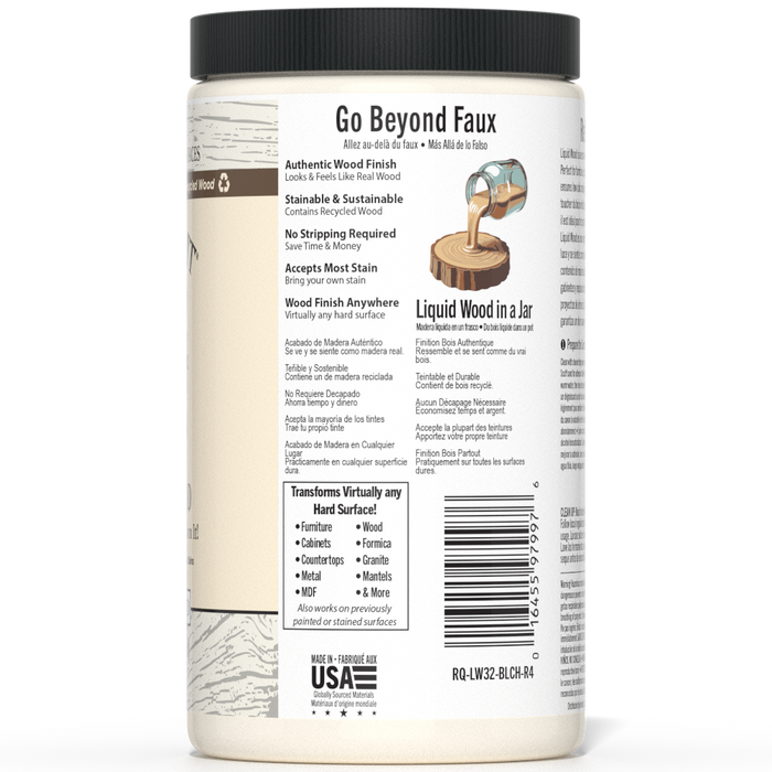 Liquid Wood 32oz bleach interior paint by Retique It with a smooth application and natural wood finish.