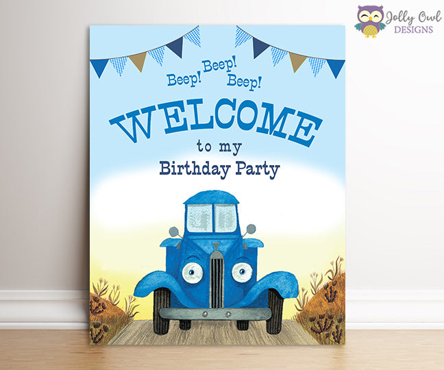 Little Blue Truck Party Signs Bundle Set