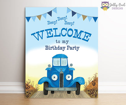 Little Blue Truck Party Signs Bundle Set