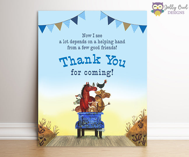 Little Blue Truck Party Signs Bundle Set