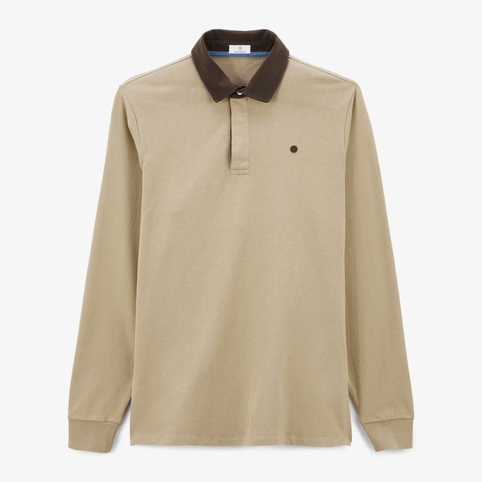 Maillot De Rugby Manches Longues En Coton Beige Lupin Homme SERGE BLANCO