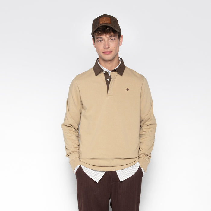 Maillot De Rugby Manches Longues En Coton Beige Lupin Homme SERGE BLANCO
