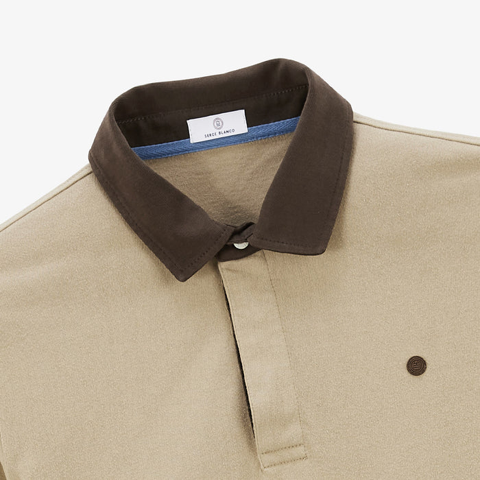 Maillot De Rugby Manches Longues En Coton Beige Lupin Homme SERGE BLANCO
