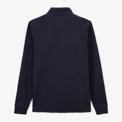 Maillot de rugby manches longues en coton bleu dark navy LioHomme SERGE BLANCO