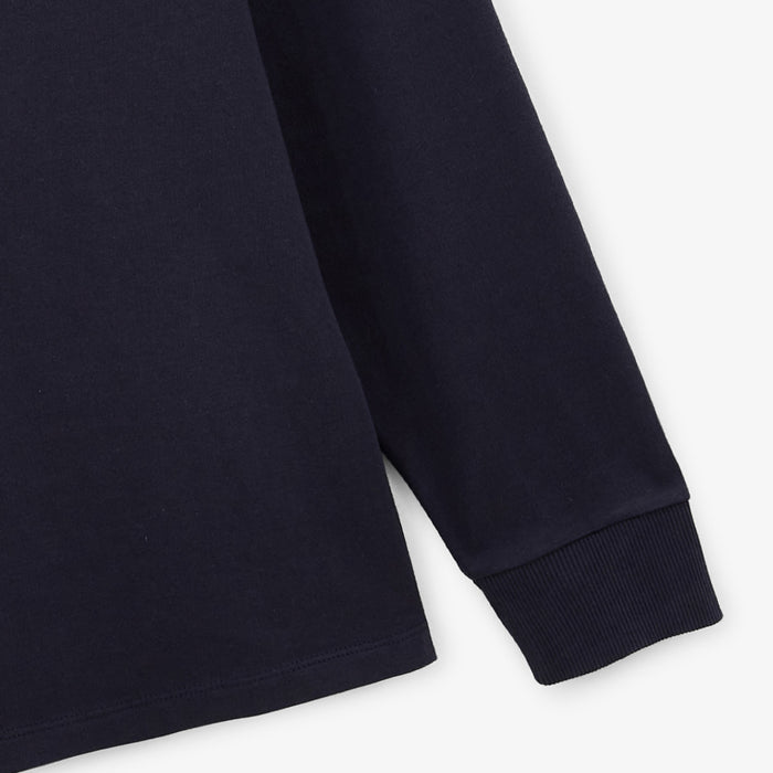 Maillot de rugby manches longues en coton bleu dark navy LioHomme SERGE BLANCO