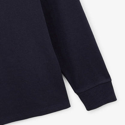 Maillot de rugby manches longues en coton bleu dark navy LioHomme SERGE BLANCO