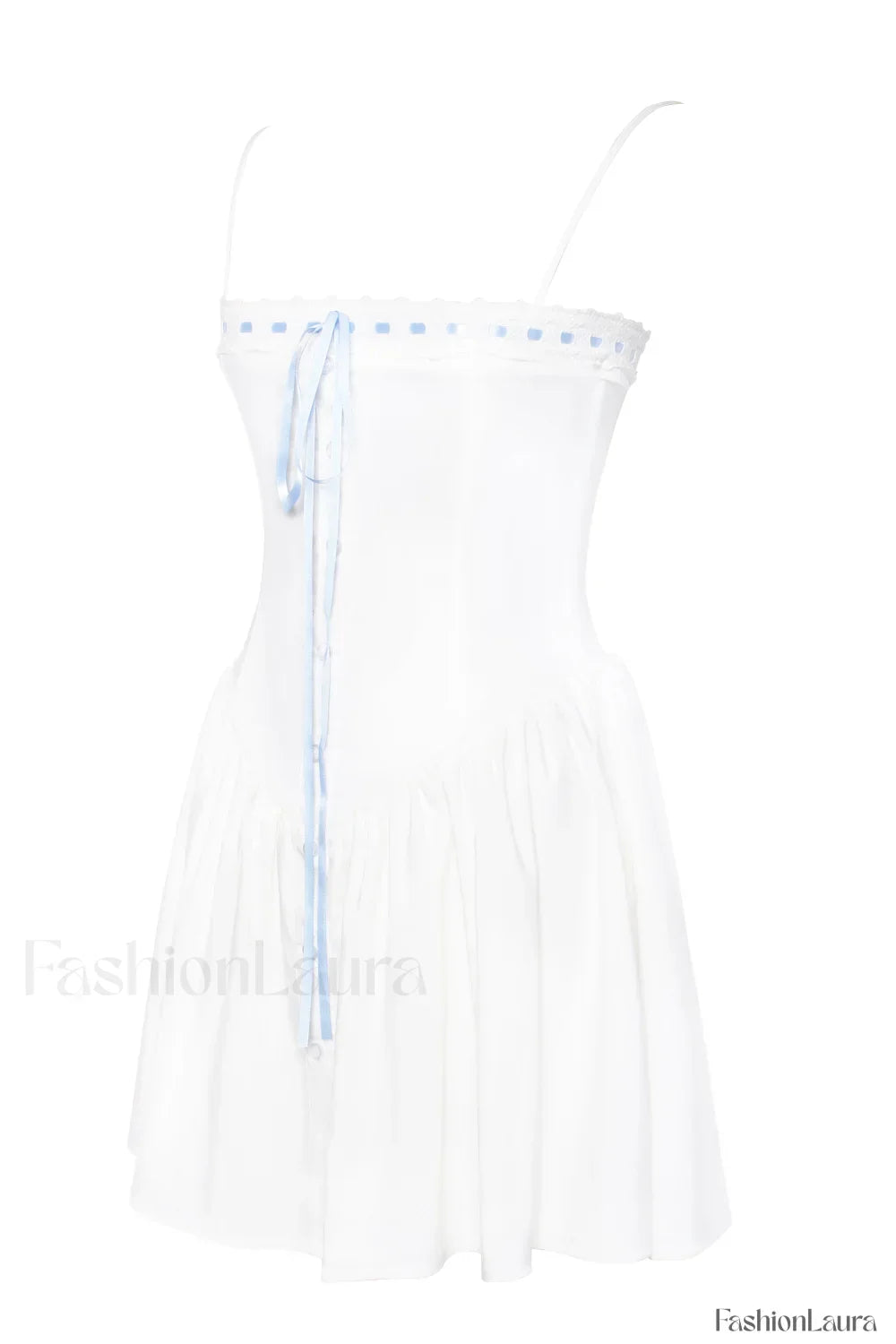 Malia Drop Waist Corset Graceful Lace Up Back Mini Dress