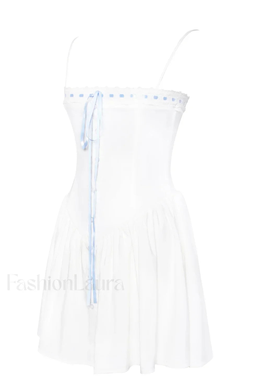 Malia Drop Waist Corset Graceful Lace Up Back Mini Dress