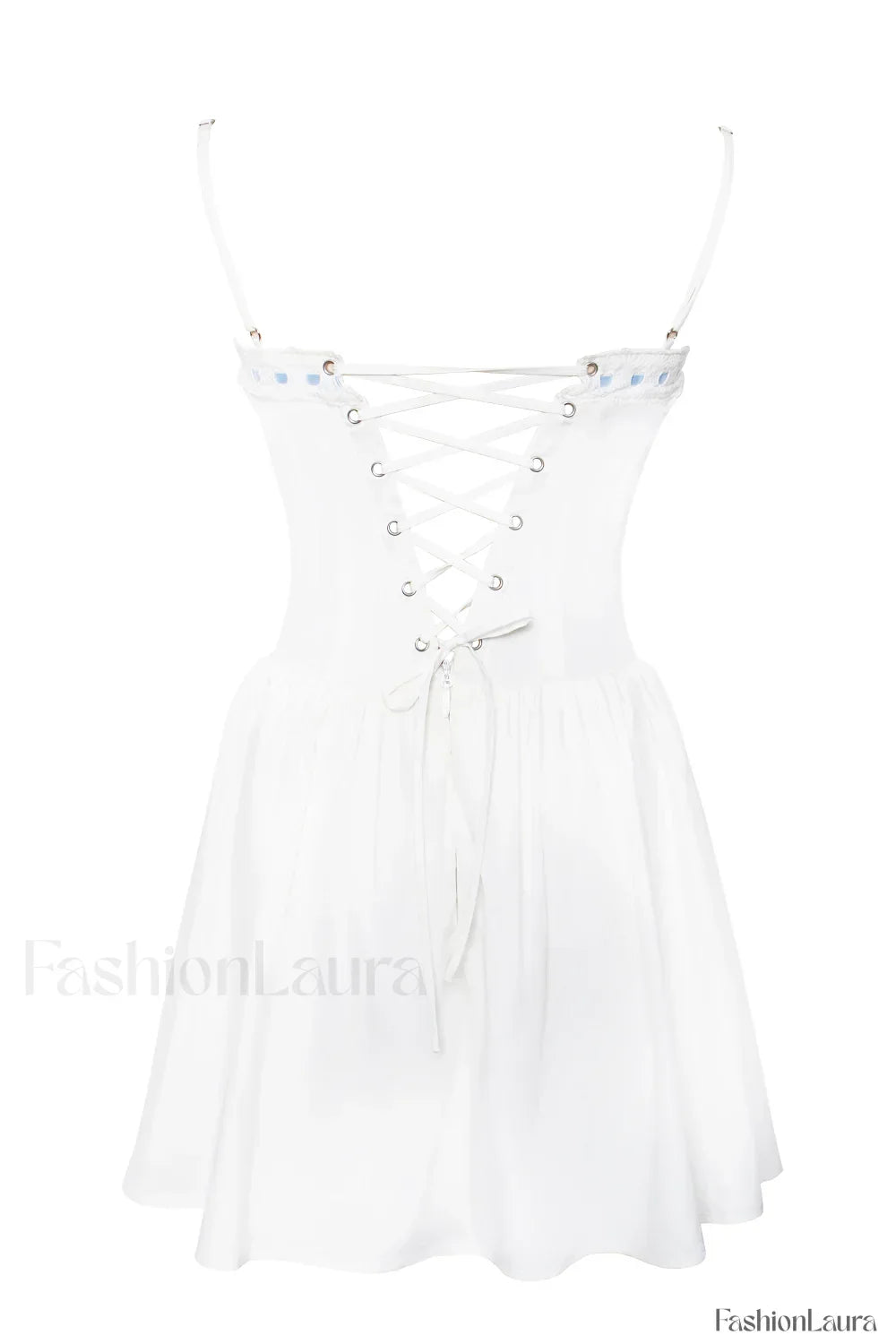 Malia Drop Waist Corset Graceful Lace Up Back Mini Dress
