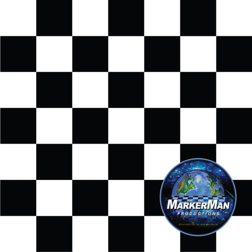 Markerman Printed Checkered Banner - 17"x17" - Nylon - Single Reverse - Hemmed Edges