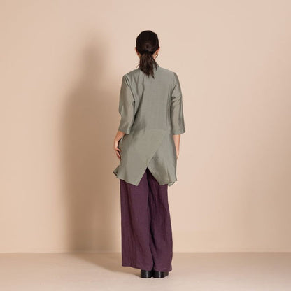 Megan Salmon - Bamboo Envelop Shirt - Sage - M6617