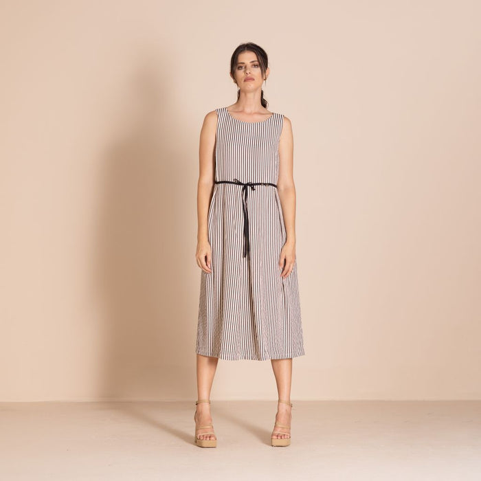 Megan Salmon - Candy Stripe Molly Slip - Black - M8825