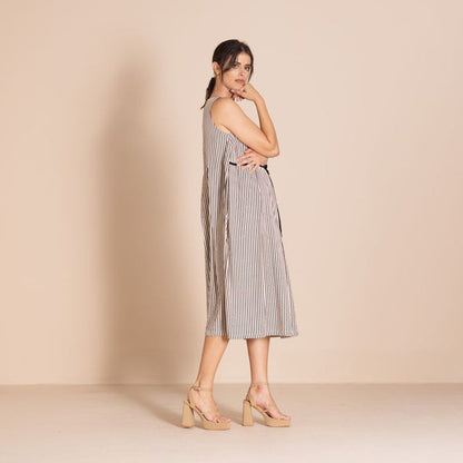 Megan Salmon - Candy Stripe Molly Slip - Black - M8825