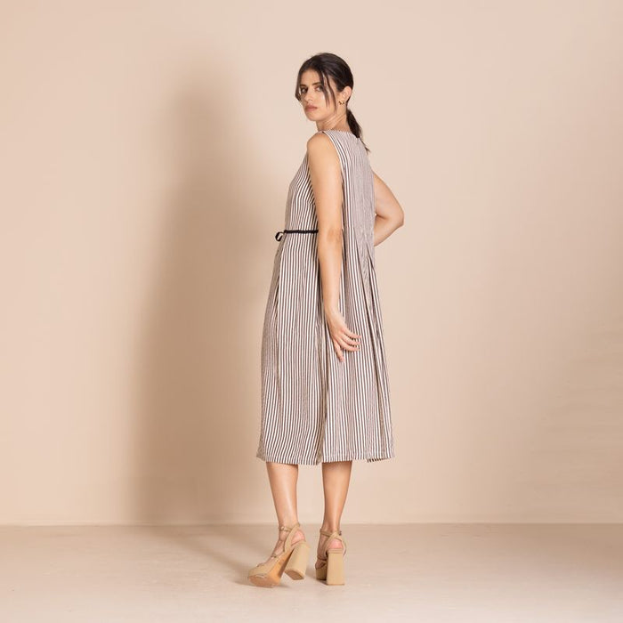 Megan Salmon - Candy Stripe Molly Slip - Black - M8825