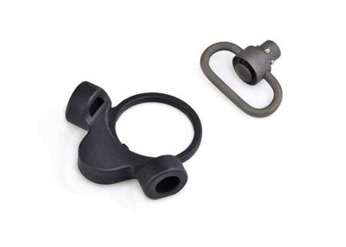 Metal Battle Sling Mount sort til airsoft M4 riffel, set forfra.