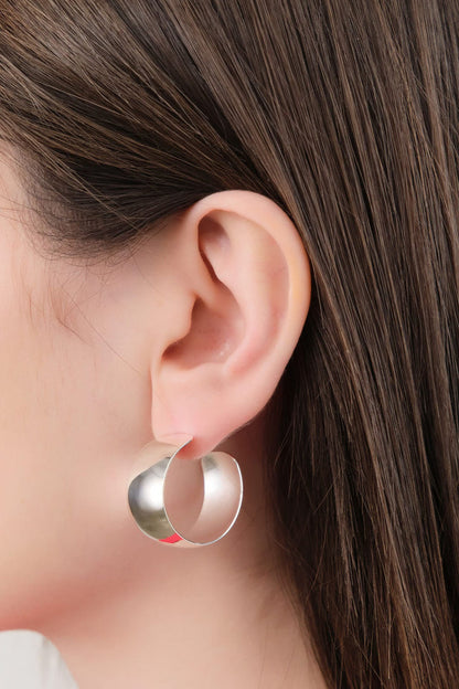 Loren Stewart Jewelry Earrings Midi Dome Hoops Sterling Silver Vermeil / Pair