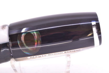 Moyes Lures Black Pearl Black Back Medium Shotgun 10" 6.2oz Skirted White Aurora