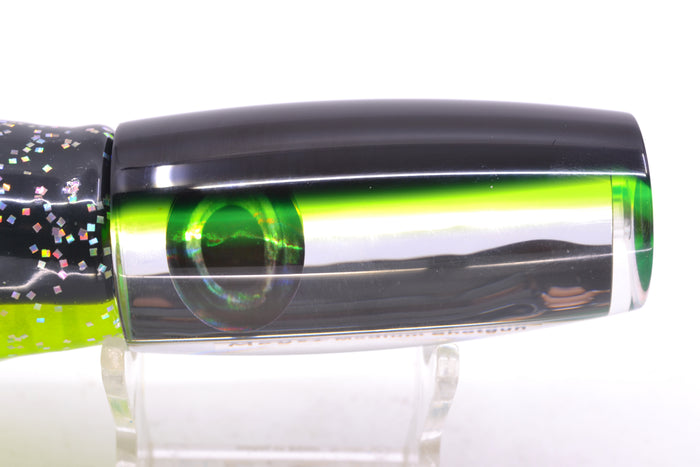Moyes Lures Clear Mirrored Black-Green Back Medium Shotgun 10" 6.2oz Skirted Magic Johnson