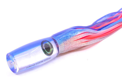Moyes Lures White MOP Blue Back Medium Shotgun 10" 6.2oz Skirted Blue-Silver/Pink