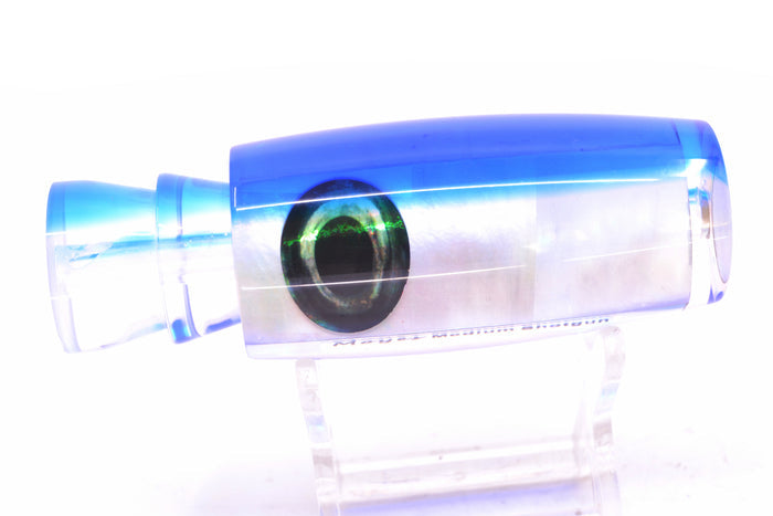 Moyes Lures White MOP Blue Back Taxi Eyes Medium Shotgun 10" 3.3oz