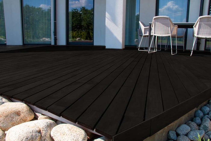 Retique It Multi-purpose Smooth Finish Kit (Large) in Classic Black with exterior top coat and matte finish, designed for wood decking.