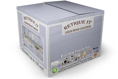 Large Vintage Blue Wood'n Finish Kit by Retique It with smooth finish products and tools for multi-purpose wood finishing projects.