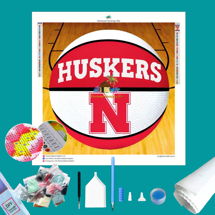 Nebraska Basketball Diamond Painting