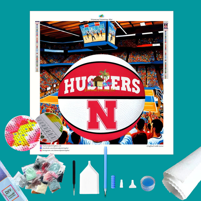 Nebraska Basketball Diamond Painting