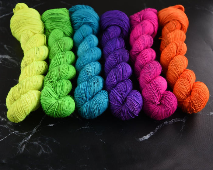 Destination Yarn fingering weight yarn Neon Spring Tonal FULL SKEIN SET