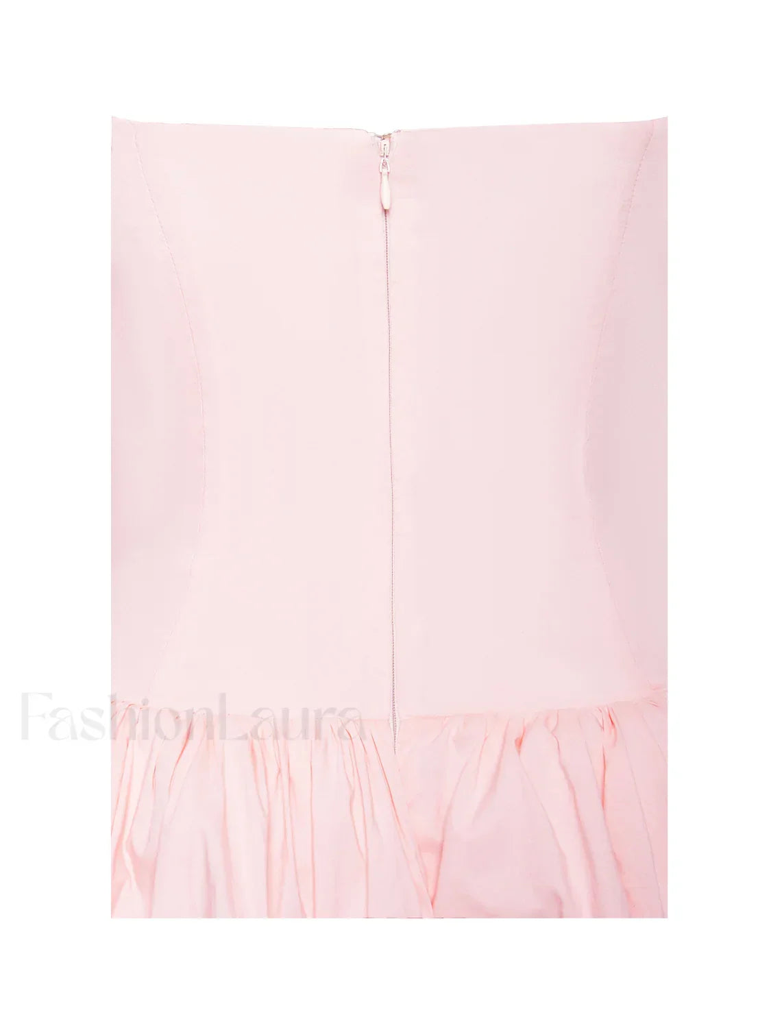 Oletta Pink Corset Strapless Graceful Bubble Hem Mini Dress