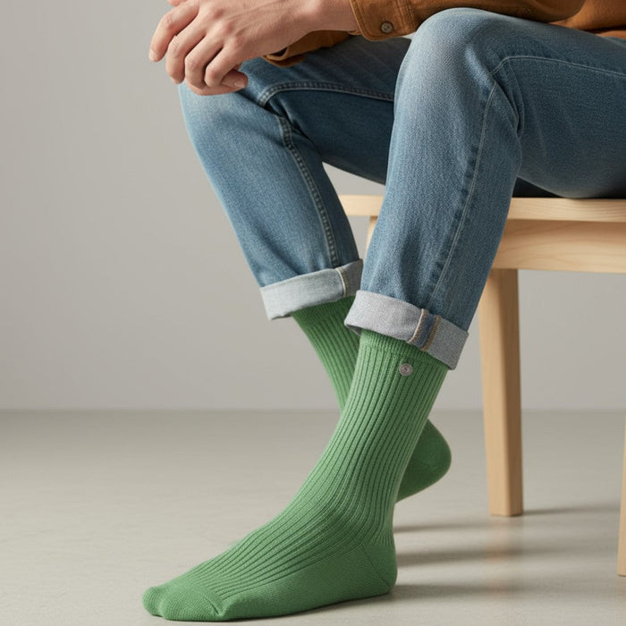 Pack 3 paires de chaussettes longues unies vert amande SERGE BLANCO