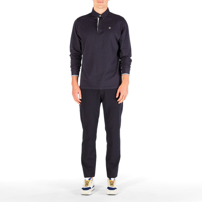 Pantalon stretch avec taille élastique bleu foncé