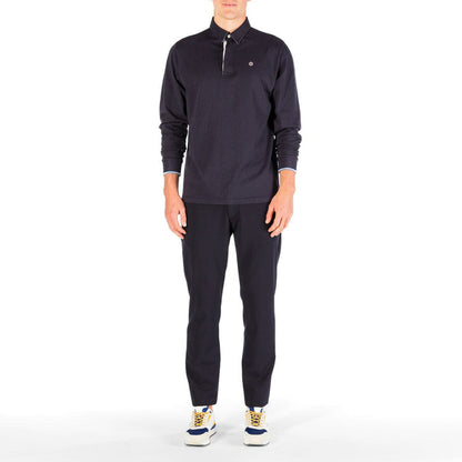 Pantalon stretch avec taille élastique bleu foncé