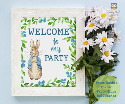 Peter Rabbit Birthday Party Signs - Welcome To My Party