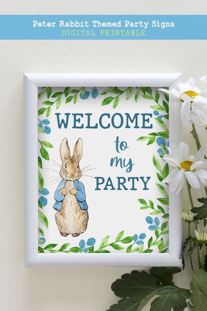 Peter Rabbit Birthday Party Signs - Welcome To My Party