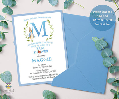 Peter Rabbit Themed Baby Shower Invitation