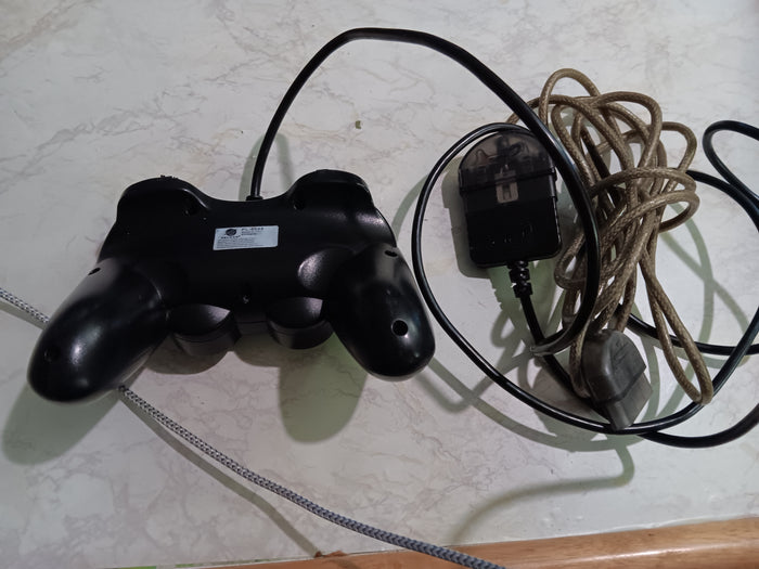 Playstation Wired Black Pelican Controller + Extension Cable Bundle