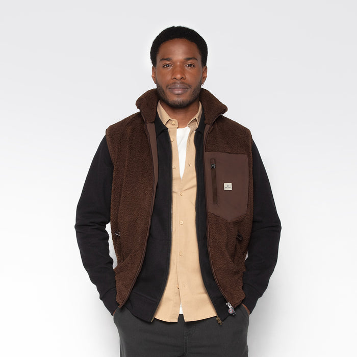 Polaire sans manches marron Montréal homme SERGE BLANCO